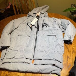 Orolay Duck Down Hooded Puffer Coat Parka Beige Women’s Size 3X NWT